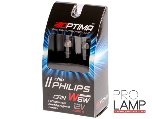 Светодиодные лампы Optima Premium W5W (T10) 4200K — op w5w ph2 can 2