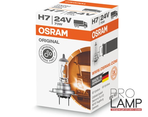 Галогеновые лампы Osram Original Line 24V, H7 - 64215